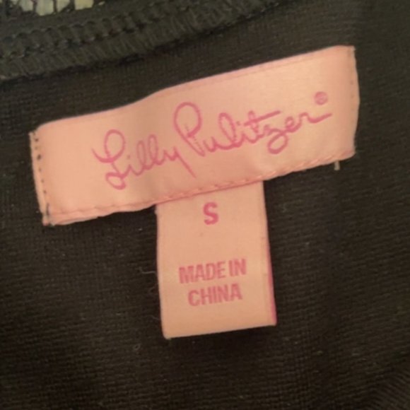 Lilly Pulitzer Rhea Black Ponte Placed Lace Dress Small - Picture 4 of 5